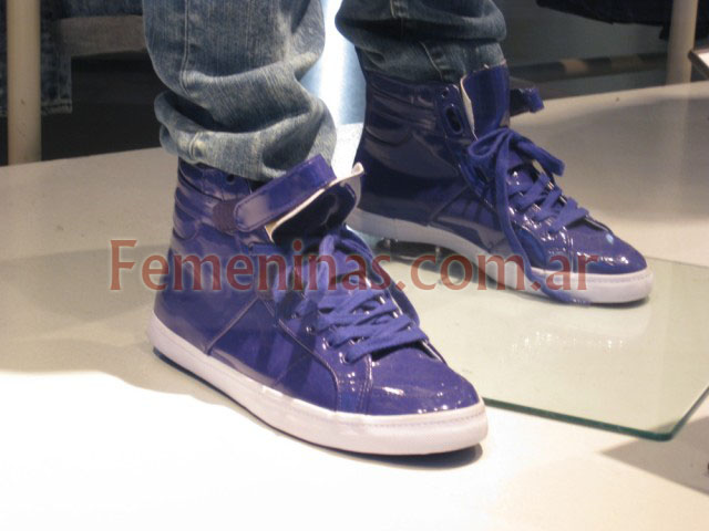 H&M zapatillas charol azul